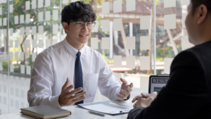 Young person being interviewed