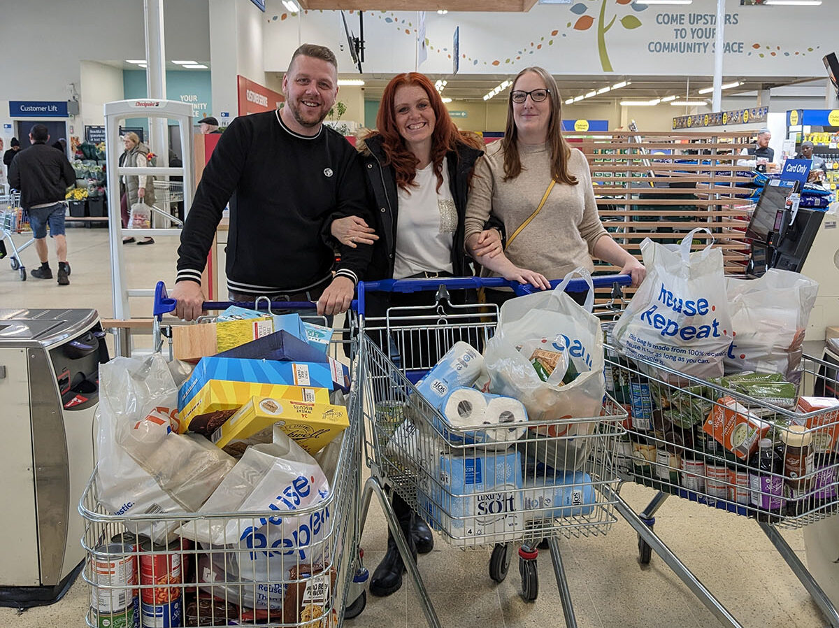 Finance team purchasing goods for food bank