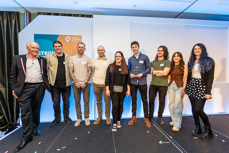 L-R: Nick Cragg, Ben Ibottson, Alex Norris, Kris Randall, Sheena Fraser, Rob Freeman, Joe Robertshaw, Bryony Hill and Elena D'Ippolito